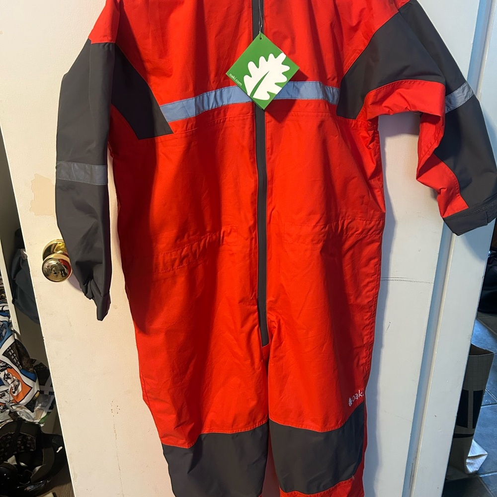 Oakiwear Red and Gray Full-Body  Rain Suit